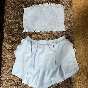 Two Piece Set: crop top and shorts